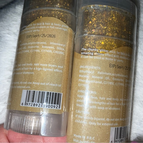 Gold Face Glitter Stick,Sparkling Sequins Holographic Makeup Glitter Stick Set 2 - Picture 9 of 16